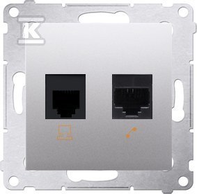 GN.KOMP.RJ45+TELEF.RJ12 SREB.MAT SIMON54 GN.KOMP.RJ45+TELEF.RJ12 SREB.MAT SIMON54