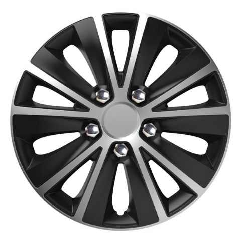Kołpak samochodowy czarno srebrny ze śrubami chrom rapide nc 16" cali