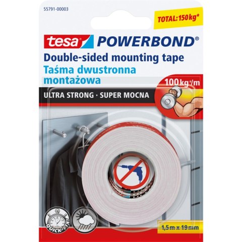 Taśma montaż.powerbond wew.zew.1,5m:19mm(s.moc. Taśma montaż.powerbond wew.zew.1,5m:19mm(s.moc.