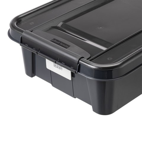Pojemnik z pokrywą pod łóżko PlastTeam ProBox Recycle QR 31L czarny Pojemnik z pokrywą pod łóżko PlastTeam ProBox Recycle QR 31L czarny