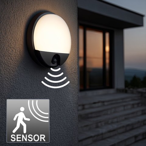 Lampa LED z czujnikiem ruchu Maclean ,na podczerwień, kolor szary, 15W, IP54, 1100lm, MCE291 GR Lampa LED z czujnikiem ruchu Maclean ,na podczerwień, kolor szary, 15W, IP54, 1100lm, MCE291 GR