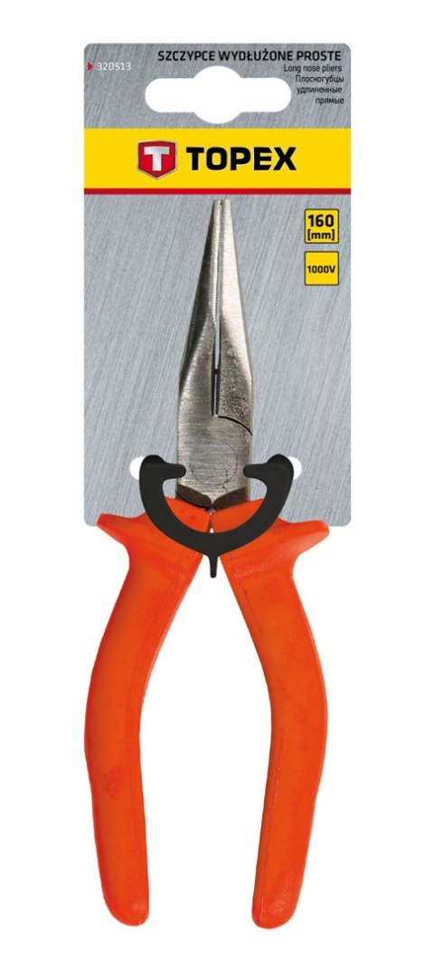 Szczypce wydłużone proste 160 mm, 1000V Szczypce wydłużone proste 160 mm, 1000V