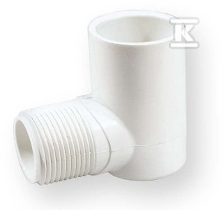 KOLANO Z GWINTEM WKRĘTNE KW/GZ PVC 3/4 KOLANO Z GWINTEM WKRĘTNE KW/GZ PVC 3/4