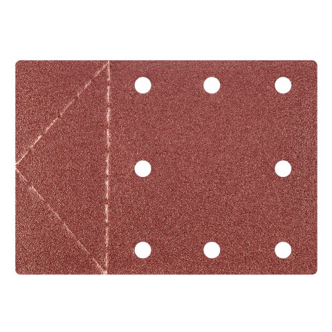 Papier ścierny 115 x 160 mm, otwory, perforacja do odrywania, rzep. K80, 3 szt. Papier ścierny 115 x 160 mm, otwory, perforacja do odrywania, rzep. K80, 3 szt.