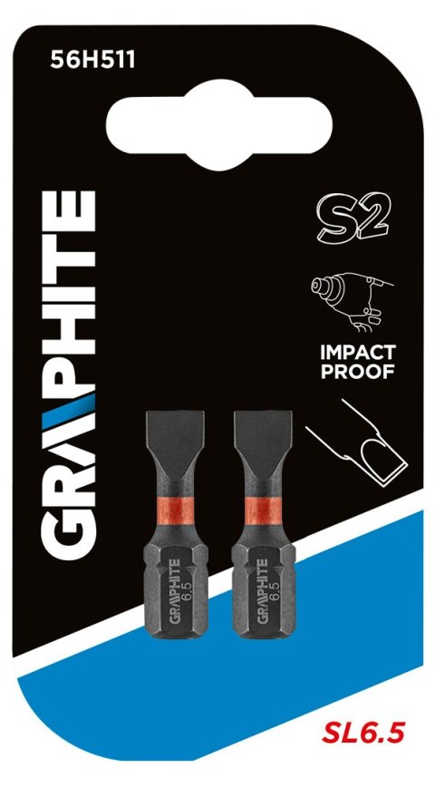 Bity udarowe SL6.5 x 25 mm, 2 szt. Bity udarowe SL6.5 x 25 mm, 2 szt.