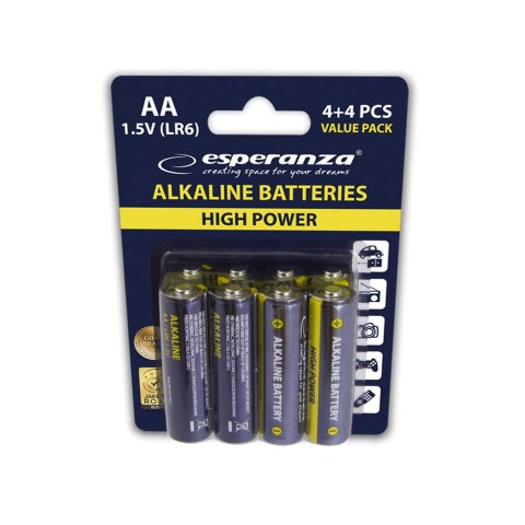 EZB103 Esperanza baterie alkaliczne aa 8szt blister EZB103 Esperanza baterie alkaliczne aa 8szt blister