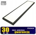 Panel led sufitowy 120x30 48w lampa slim kaseton 6000k zimny+ ramka natynkowa czarna