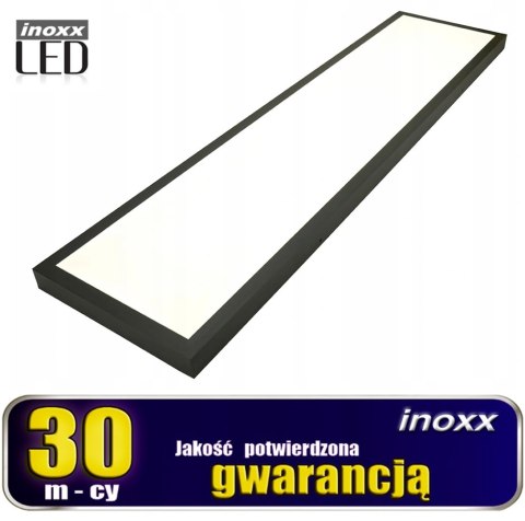 Panel led sufitowy 120x30 60w lampa slim kaseton 6000k zimny+ ramka natynkowa czarna Panel led sufitowy 120x30 60w lampa slim kaseton 6000k zimny+ ramka natynkowa czarna