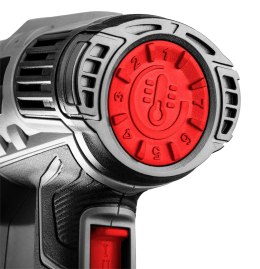 Opalarka 2000W, zakres temperatur:I: 50°C, II: 50-550°C, III: 50-550°C, walizka