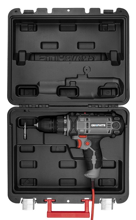 Wiertarko-wkrętarka sieciowa 300W, uchwyt samozaciskowy 10 mm, walizka Wiertarko-wkrętarka sieciowa 300W, uchwyt samozaciskowy 10 mm, walizka