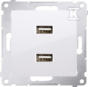 ŁADOWARKA 2XUSB 2.1A, 5V BIAŁA SIMON54