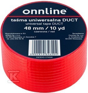 TAŚMA ONNLINE 48MM/10YD CZERWONA DUCT TAŚMA ONNLINE 48MM/10YD CZERWONA DUCT
