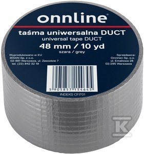 TAŚMA ONNLINE 48MM/10YD SZARA DUCT TAŚMA ONNLINE 48MM/10YD SZARA DUCT