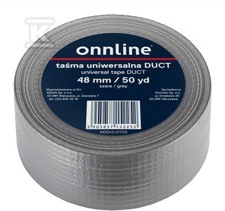 TAŚMA ONNLINE 48MM/50YD SZARA DUCT TAŚMA ONNLINE 48MM/50YD SZARA DUCT