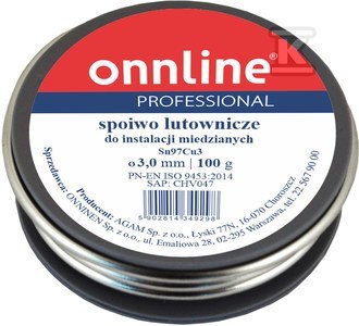 LUT MIĘKKI SN97CU3 3,0MM 100G ONNLINE LUT MIĘKKI SN97CU3 3,0MM 100G ONNLINE