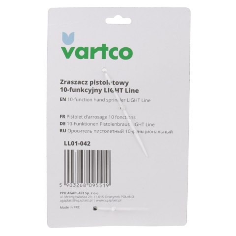 ZRASZACZ PISTOLETOWY 10-FUNKCYJNY LIGHT Line - karta ZRASZACZ PISTOLETOWY 10-FUNKCYJNY LIGHT Line - karta