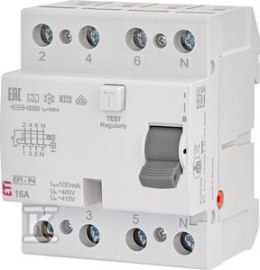 EFI-P4 A 16/0.1 WYŁ.RÓŻNIC-PRĄD.