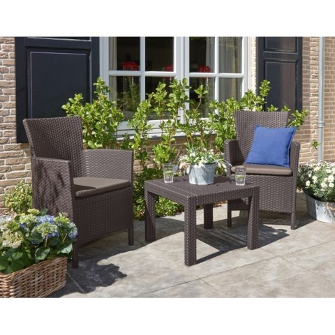 Zestaw mebli ogrodowych ROSARIO BALCONY SET brąż-beż Zestaw mebli ogrodowych ROSARIO BALCONY SET brąż-beż