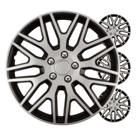 Kołpaki samochodowe 4szt. komplet dakar czarno srebrne 14" cali color box Kołpaki samochodowe 4szt. komplet dakar czarno srebrne 14" cali color box
