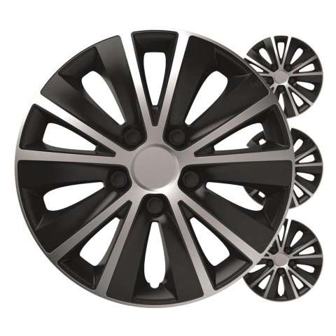 Kołpaki samochodowe 4szt. komplet rapide czarno srebrne 16" cali color box Kołpaki samochodowe 4szt. komplet rapide czarno srebrne 16" cali color box