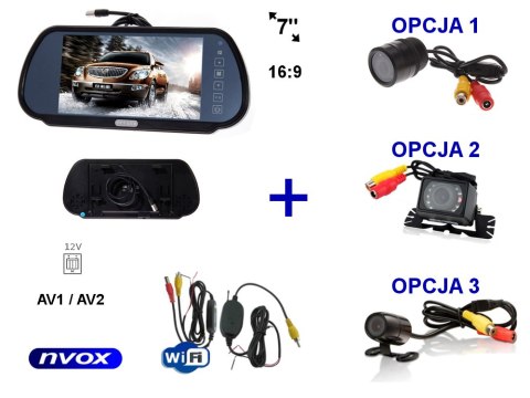 Zestaw monitor lcd 7cali w lusterku wstecznym 12v 24v samochodowa kamera cofania i bezprzewodowy moduł wifi Zestaw monitor lcd 7cali w lusterku wstecznym 12v 24v samochodowa kamera cofania i bezprzewodowy moduł wifi