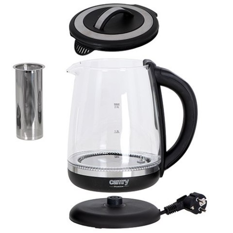 CR 1290 black Czajnik szklany 2,0 l z zaparzaczem oraz regulacją temp. CR 1290 black Czajnik szklany 2,0 l z zaparzaczem oraz regulacją temp.