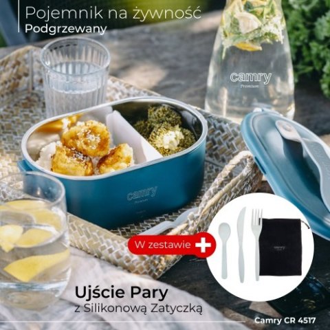 CR 4517 Pojemnik na żywność - podgrzewany - zestaw - metalowy pojemnik + komplet sztućców + woreczek podróżny CR 4517 Pojemnik na żywność - podgrzewany - zestaw - metalowy pojemnik + komplet sztućców + woreczek podróżny