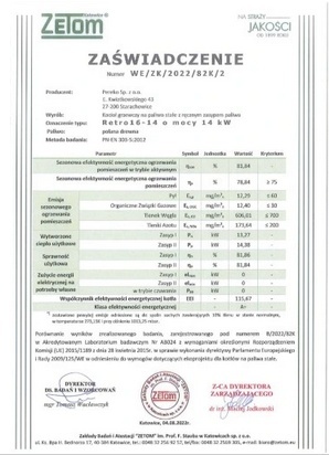 Kocioł zgazowujący drewno PEREKO RETRO 14 kW Kocioł zgazowujący drewno PEREKO RETRO 14 kW
