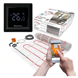 8m2 Zestaw mata grzewcza z termoregulatorem TF-H6 WIFI Black (czarny)