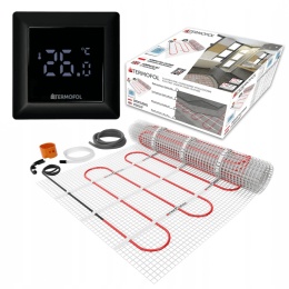 10m2 Zestaw mata grzewcza z termoregulatorem TF-H6 Black (czarny)