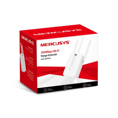 Repeater - wzmacniacz sygnału bezprzewodowego MW300RE V3, 300 Mb/s, 802.11n/g/b, 3 anteny / MERCUSYS Repeater - wzmacniacz sygnału bezprzewodowego MW300RE V3, 300 Mb/s, 802.11n/g/b, 3 anteny / MERCUSYS