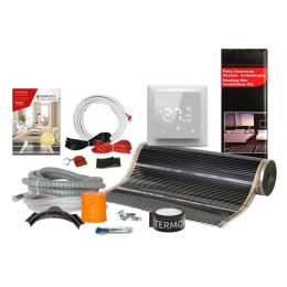 2m2 - Zestaw folii o szerokości 50 cm mocy 140W/m2 z akcesoriami z termoregulatorem TF-H6 White