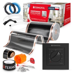 12m2 - Zestaw folii o szerokości 100 cm mocy 140W/m2 z akcesoriami z termoregulatorem TF-H3.BLACK