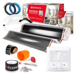 14m2 - Zestaw folii o szerokości 100 cm mocy 140W/m2 z akcesoriami z termoregulatorem TF-H5 White