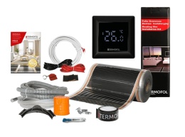 5m2 - Zestaw folii o szerokości 100 cm mocy 140W/m2 z akcesoriami z termoregulatorem TF-H6 Black