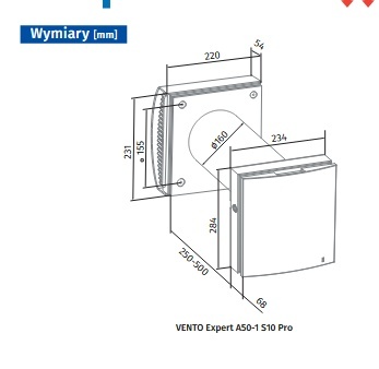 Rekuperacja Vento Expert A100-1 S10 W V.2 - czarny Rekuperacja Vento Expert A100-1 S10 W V.2 - czarny