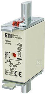 NH000 GG 16A/500V WKŁADKA TOP. KOMBI