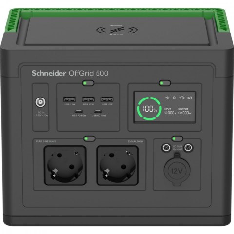 Stacja zasilania pps500-gr schneider offgrid portable power station 500, 517wh lithium-ion, 2 schuko, sinewave Stacja zasilania pps500-gr schneider offgrid portable power station 500, 517wh lithium-ion, 2 schuko, sinewave