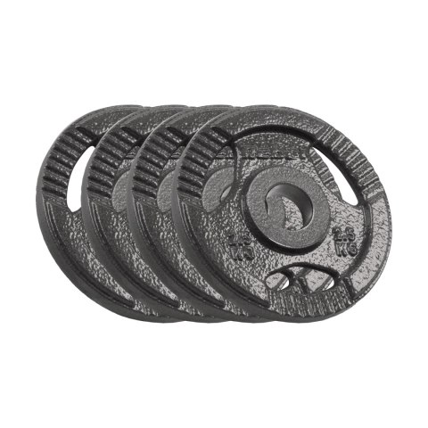 Obciążenie żeliwne olimpijskie zestaw 4x2.5kg, otwór 51mm, talerz z uchwytami, REBEL ACTIVE Obciążenie żeliwne olimpijskie zestaw 4x2.5kg, otwór 51mm, talerz z uchwytami, REBEL ACTIVE