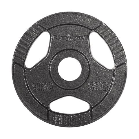 Obciążenie żeliwne olimpijskie zestaw 4x5kg, otwór 51mm, talerz z uchwytami, REBEL ACTIVE Obciążenie żeliwne olimpijskie zestaw 4x5kg, otwór 51mm, talerz z uchwytami, REBEL ACTIVE