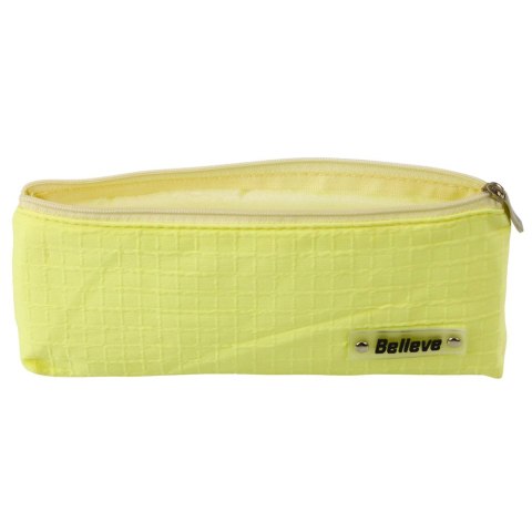 Piórnik Szkolny Biurowy Jednokomorowy Tłoczona Kratka Żółty 21x9,5cm Piórnik Szkolny Biurowy Jednokomorowy Tłoczona Kratka Żółty 21x9,5cm