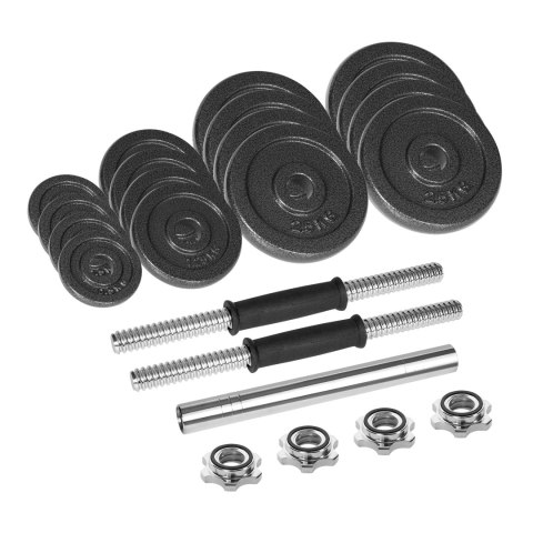 Hantle żeliwne regulowane w walizce z gryfem, zestaw 30kg REBEL ACTIVE Hantle żeliwne regulowane w walizce z gryfem, zestaw 30kg REBEL ACTIVE
