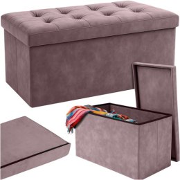 Pufa welurowa szara 76x38x38cm Ruhhy 26130
