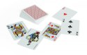Karty poker 100% plastik pk2. talia czerwona, index w 2 rogach