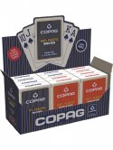 Karty poker 100% plastik pkj. talia czerwona, duży index w 2 rogach