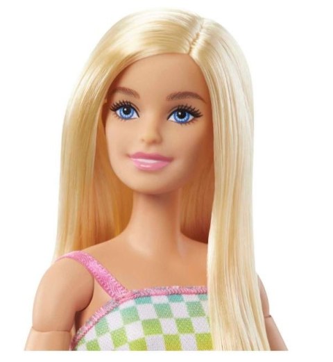 Lalka barbie fashionistas na wózku strój w kratkę Lalka barbie fashionistas na wózku strój w kratkę