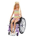 Lalka barbie fashionistas na wózku strój w kratkę