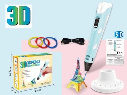 Zestaw 3d pióro, filament z kablem zasilajacym usb