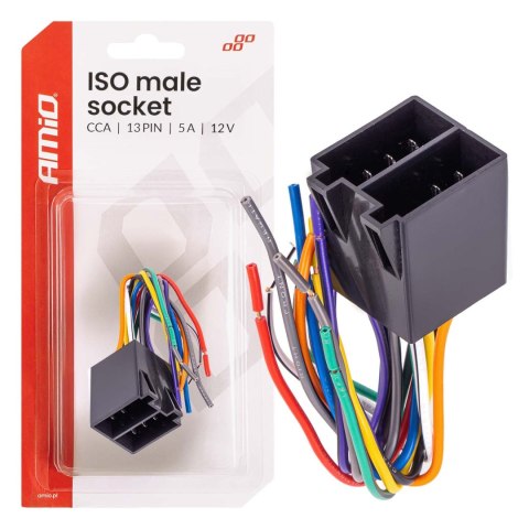 Zintegrowane złącze męskie iso cca 13pin 5a 12v amio-04445 Zintegrowane złącze męskie iso cca 13pin 5a 12v amio-04445