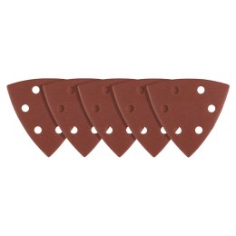 Papiery ścierne delta na rzep 93 x 93 mm, P80, 5 szt., z 6 otworami